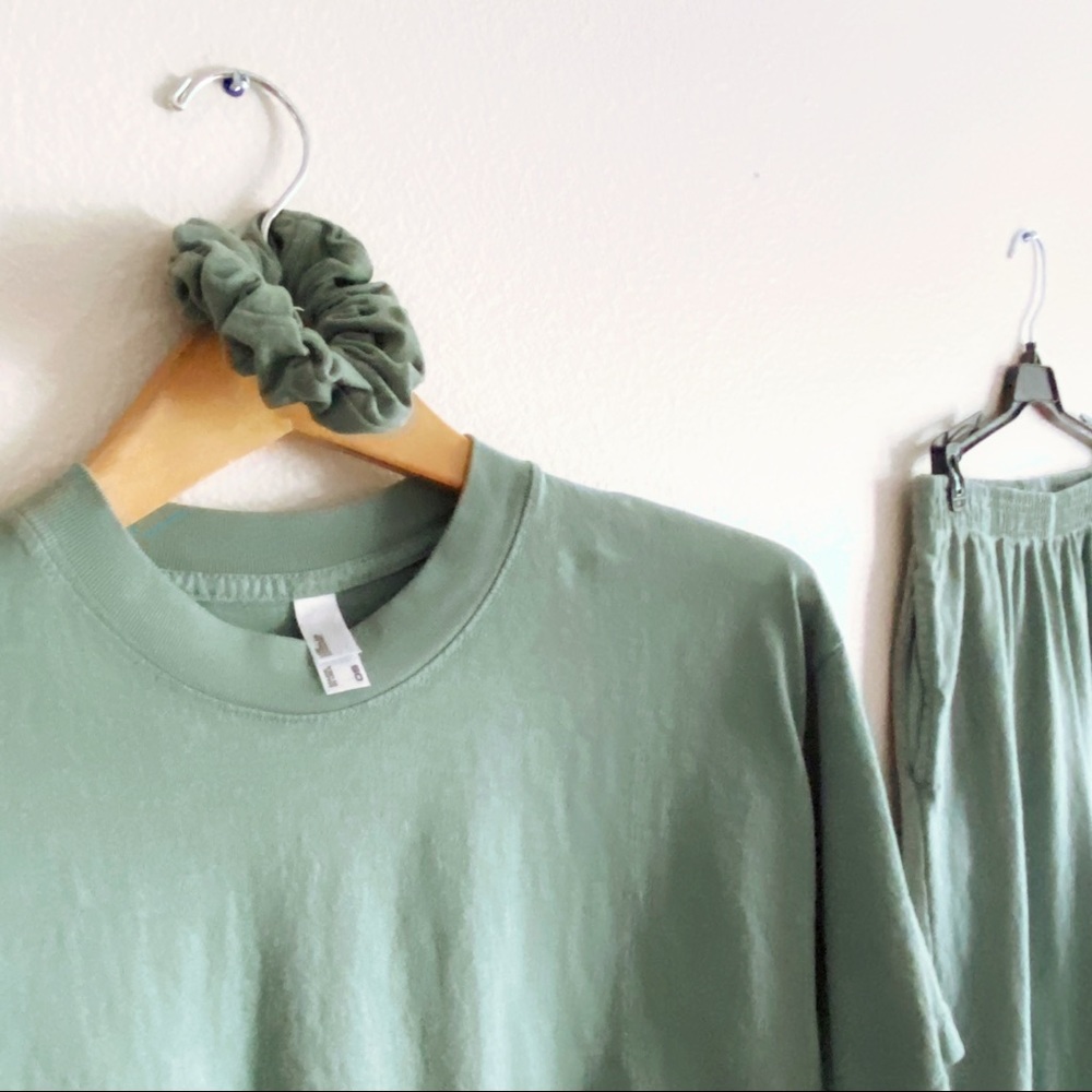 Los Angeles Apparel Oversize Crop Tee & Scrunchie